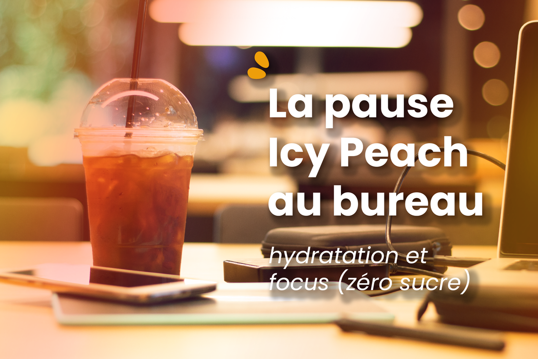 La pause Icy Peach au bureau : hydratation et focus (zéro sucre)