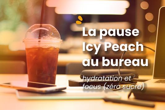 La pause Icy Peach au bureau : hydratation et focus (zéro sucre)